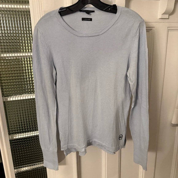 Armani Exchange Women’s Light Blue Cashmere/ Cotton Sweater Sz M EUC - Picture 2 of 12